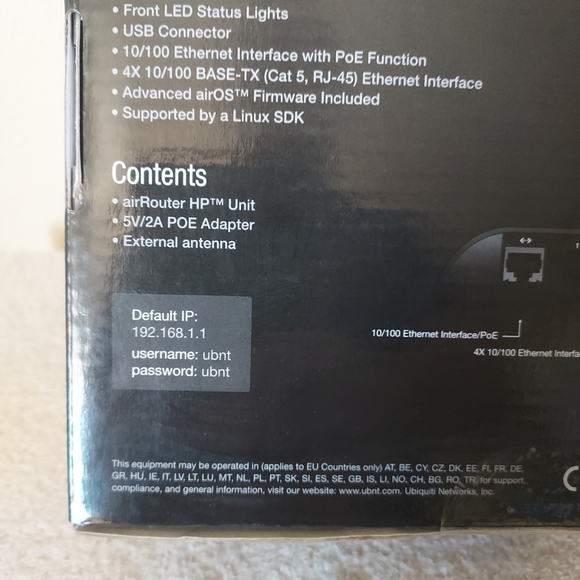 Ubiquiti Networks airRouter HP 802.11n Indoor Wireless Router NIB Black - Picture 4 of 6